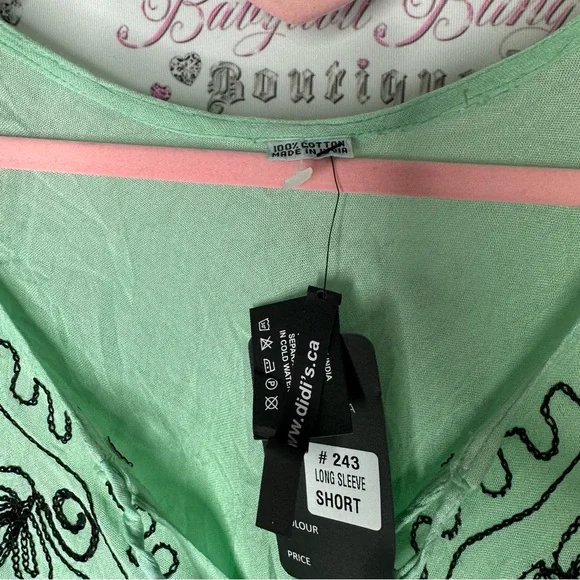 Didi’s dress ombré green embroidered embroidery floral corset lace up tie up - Picture 4 of 9